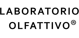 Zwart-wit logo van het parfumhuis Laboratorio Olfattivo met strak, hoofdletterig lettertype.